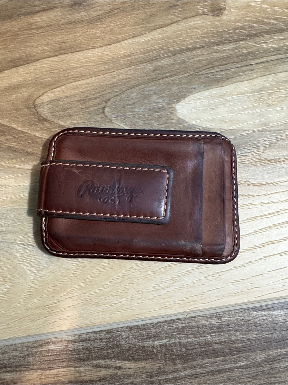 Rawlings Brown Leather Money Clip Card Holder